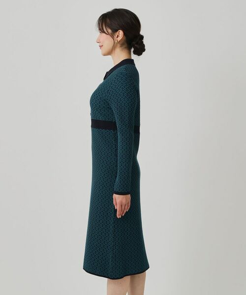 COUP DE CHANCE / クードシャンス ミニ丈・ひざ丈ワンピース | 【手洗い可】衿付きニットジャカード編みワンピース | 詳細22