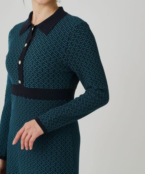 COUP DE CHANCE / クードシャンス ミニ丈・ひざ丈ワンピース | 【手洗い可】衿付きニットジャカード編みワンピース | 詳細25