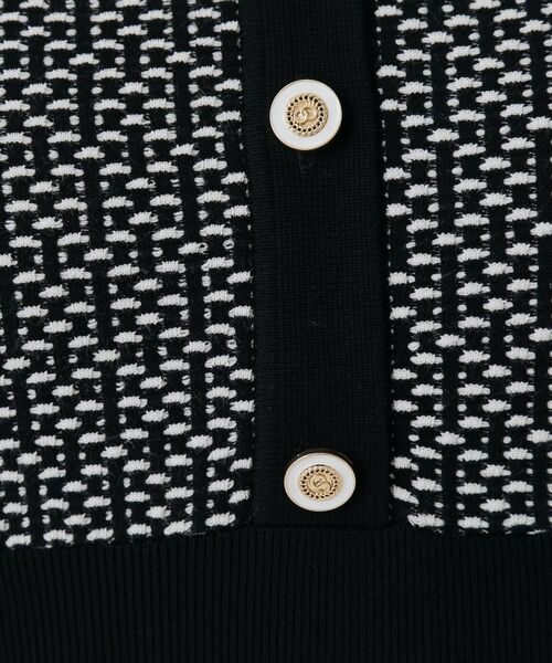 COUP DE CHANCE / クードシャンス ミニ丈・ひざ丈ワンピース | 【手洗い可】衿付きニットジャカード編みワンピース | 詳細4