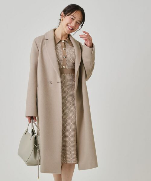 COUP DE CHANCE / クードシャンス ミニ丈・ひざ丈ワンピース | 【手洗い可】衿付きニットジャカード編みワンピース | 詳細7