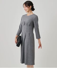 COUP DE CHANCE / クードシャンス ミニ丈・ひざ丈ワンピース | 【手洗い可／日本製】タックデザインワンピース