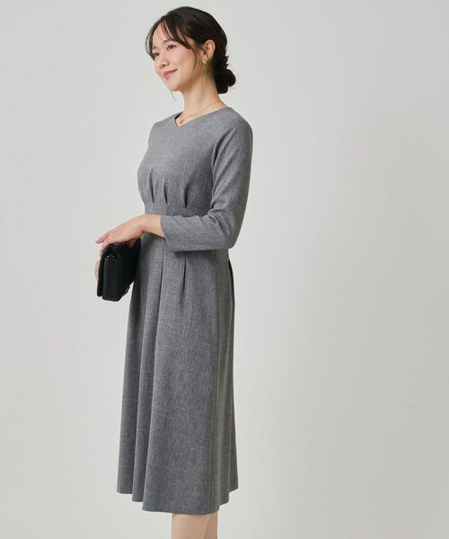 COUP DE CHANCE / クードシャンス ミニ丈・ひざ丈ワンピース | 【手洗い可/日本製】タックデザインワンピース | 詳細1