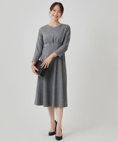 COUP DE CHANCE / クードシャンス ミニ丈・ひざ丈ワンピース | 【手洗い可/日本製】タックデザインワンピース | 詳細2