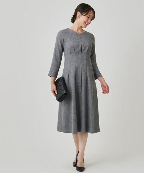 COUP DE CHANCE / クードシャンス ミニ丈・ひざ丈ワンピース | 【手洗い可/日本製】タックデザインワンピース | 詳細3