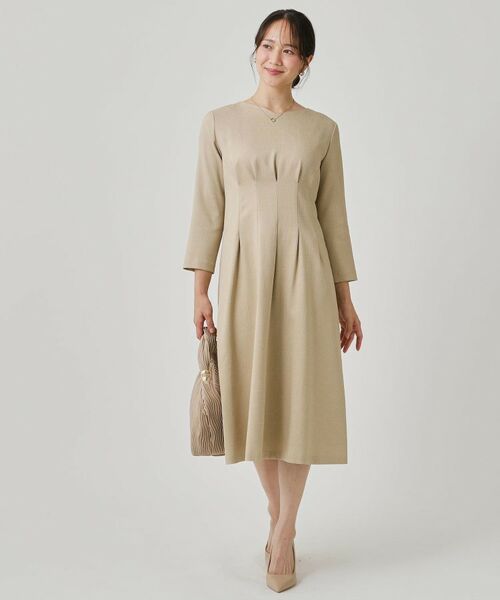 COUP DE CHANCE / クードシャンス ミニ丈・ひざ丈ワンピース | 【手洗い可/日本製】タックデザインワンピース | 詳細6