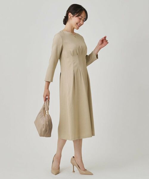 COUP DE CHANCE / クードシャンス ミニ丈・ひざ丈ワンピース | 【手洗い可/日本製】タックデザインワンピース | 詳細7