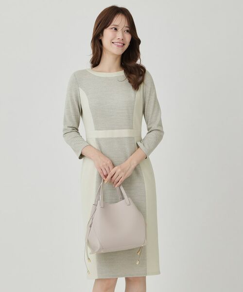 COUP DE CHANCE / クードシャンス ミニ丈・ひざ丈ワンピース | 【日本製／ラメ混】ジャージ素材タイトシルエットワンピース | 詳細1