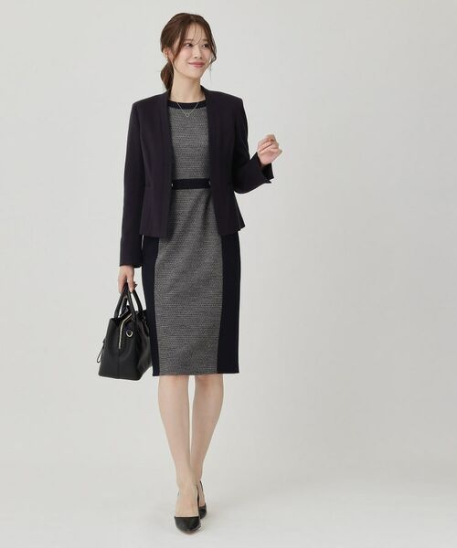 COUP DE CHANCE / クードシャンス ミニ丈・ひざ丈ワンピース | 【日本製／ラメ混】ジャージ素材タイトシルエットワンピース | 詳細11