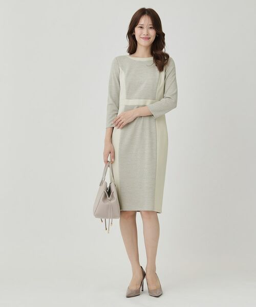 COUP DE CHANCE / クードシャンス ミニ丈・ひざ丈ワンピース | 【日本製／ラメ混】ジャージ素材タイトシルエットワンピース | 詳細3