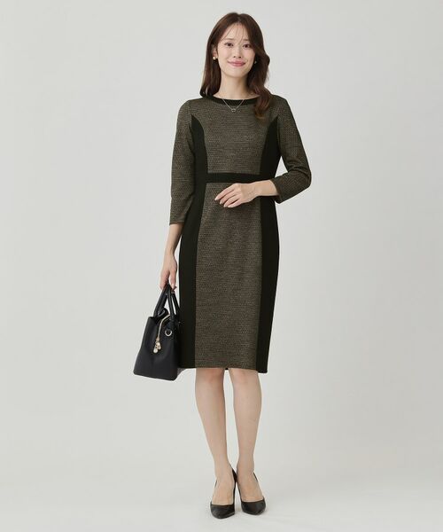 COUP DE CHANCE / クードシャンス ミニ丈・ひざ丈ワンピース | 【日本製／ラメ混】ジャージ素材タイトシルエットワンピース | 詳細6