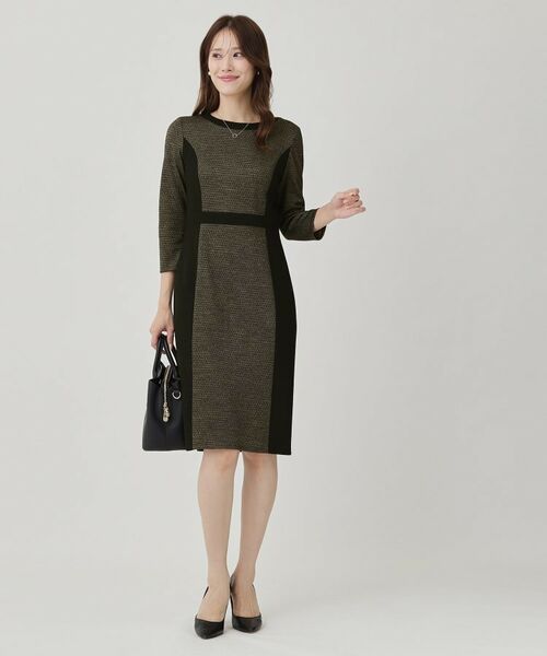COUP DE CHANCE / クードシャンス ミニ丈・ひざ丈ワンピース | 【日本製／ラメ混】ジャージ素材タイトシルエットワンピース | 詳細7
