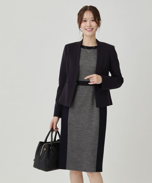 COUP DE CHANCE / クードシャンス ミニ丈・ひざ丈ワンピース | 【日本製／ラメ混】ジャージ素材タイトシルエットワンピース | 詳細9