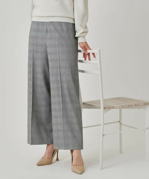 COUP DE CHANCE / クードシャンス パンツ | 【手洗い可】ストレートワイドパンツ(ブラック(219))