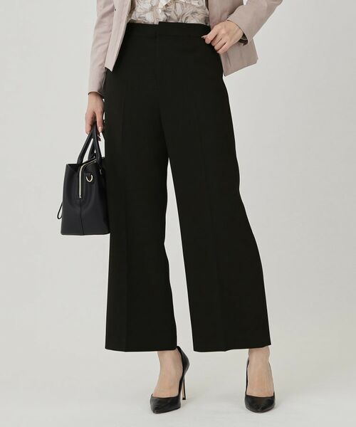 COUP DE CHANCE / クードシャンス パンツ | 【手洗い可】ストレートワイドパンツ(ブラック(019))