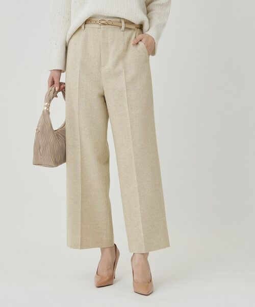 COUP DE CHANCE / クードシャンス パンツ | 【日本製】ラメ入りツイードパンツ(グレージュ(050))