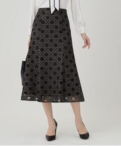 COUP DE CHANCE / クードシャンス ロング・マキシ丈スカート | 【日本製】シアー刺繍のフレアースカート