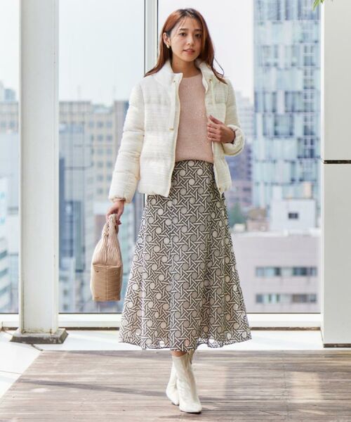 COUP DE CHANCE / クードシャンス ロング・マキシ丈スカート | 【日本製】シアー刺繍のフレアースカート | 詳細13