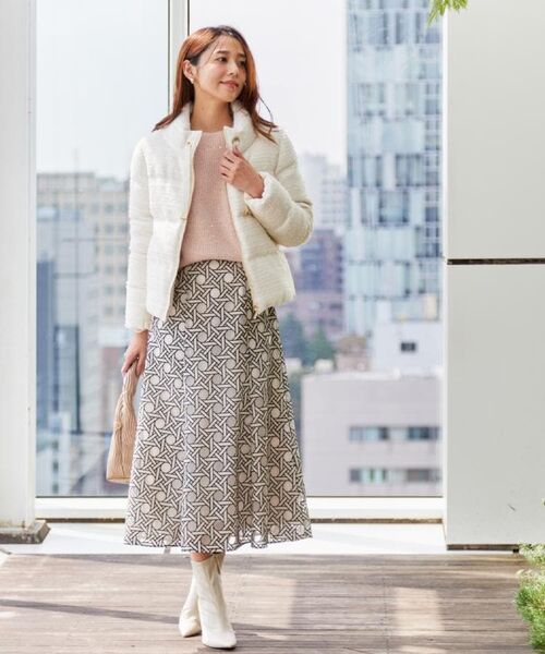 COUP DE CHANCE / クードシャンス ロング・マキシ丈スカート | 【日本製】シアー刺繍のフレアースカート | 詳細14
