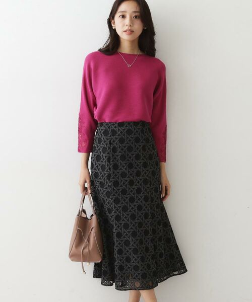 COUP DE CHANCE / クードシャンス ロング・マキシ丈スカート | 【日本製】シアー刺繍のフレアースカート | 詳細15