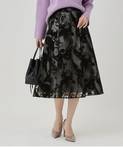 COUP DE CHANCE / クードシャンス スカート | 【手洗い可／日本製】フロッキープリントのスカート