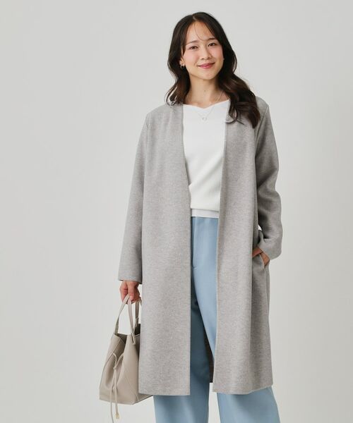 COUP DE CHANCE / クードシャンス その他アウター | 【日本製/ジャージ素材/裏地無し/軽い着心地】Iラインシルエットのコーディガン(グレー(912))