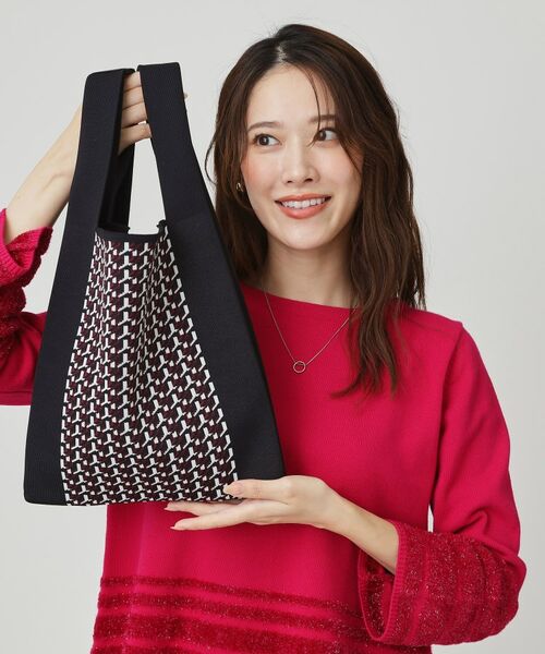 COUP DE CHANCE / クードシャンス ハンドバッグ | 幾何柄ジャカードのニットバッグ | 詳細1