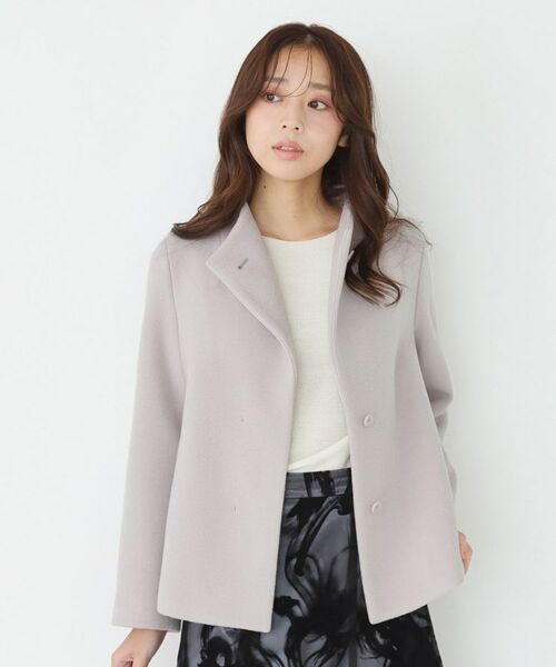 COUP DE CHANCE / クードシャンス その他アウター | 【日本製】スタンドカラーのショート丈コート | 詳細1