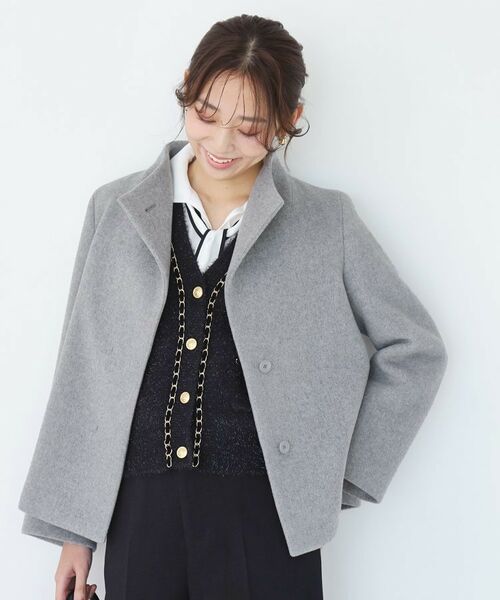 COUP DE CHANCE / クードシャンス その他アウター | 【日本製】スタンドカラーのショート丈コート | 詳細17