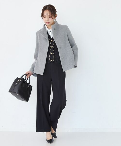 COUP DE CHANCE / クードシャンス その他アウター | 【日本製】スタンドカラーのショート丈コート | 詳細18