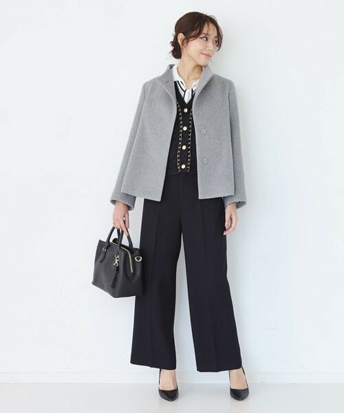 COUP DE CHANCE / クードシャンス その他アウター | 【日本製】スタンドカラーのショート丈コート | 詳細19