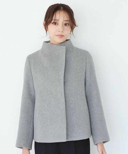 COUP DE CHANCE / クードシャンス その他アウター | 【日本製】スタンドカラーのショート丈コート | 詳細23