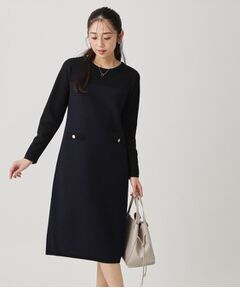 COUP DE CHANCE / クードシャンス ミニ丈・ひざ丈ワンピース | 【手洗い可】配色デザインニットワンピース