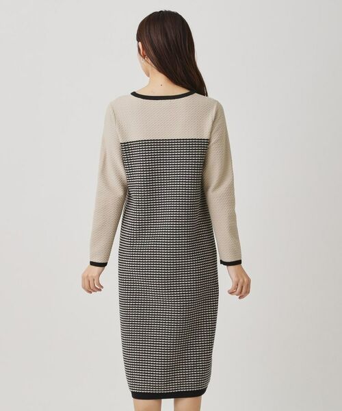 COUP DE CHANCE / クードシャンス ミニ丈・ひざ丈ワンピース | 【手洗い可】配色デザインニットワンピース | 詳細15