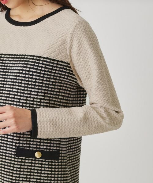 COUP DE CHANCE / クードシャンス ミニ丈・ひざ丈ワンピース | 【手洗い可】配色デザインニットワンピース | 詳細17