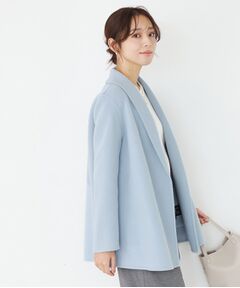 COUP DE CHANCE / クードシャンス ステンカラーコート | 【リバー仕立て／裏地無し】軽く羽織れるウールリバーコート