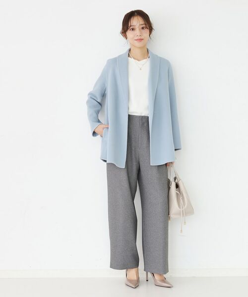 COUP DE CHANCE / クードシャンス ステンカラーコート | 【リバー仕立て／裏地無し】軽く羽織れるウールリバーコート | 詳細11