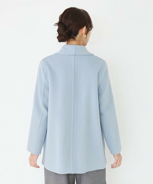 COUP DE CHANCE / クードシャンス ステンカラーコート | 【リバー仕立て／裏地無し】軽く羽織れるウールリバーコート | 詳細17