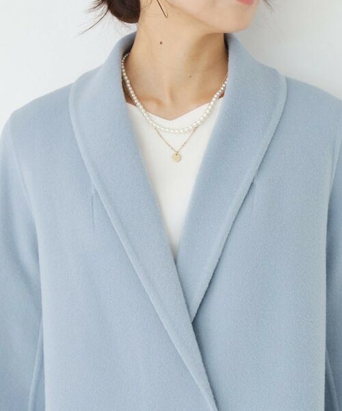 COUP DE CHANCE / クードシャンス ステンカラーコート | 【リバー仕立て／裏地無し】軽く羽織れるウールリバーコート | 詳細18