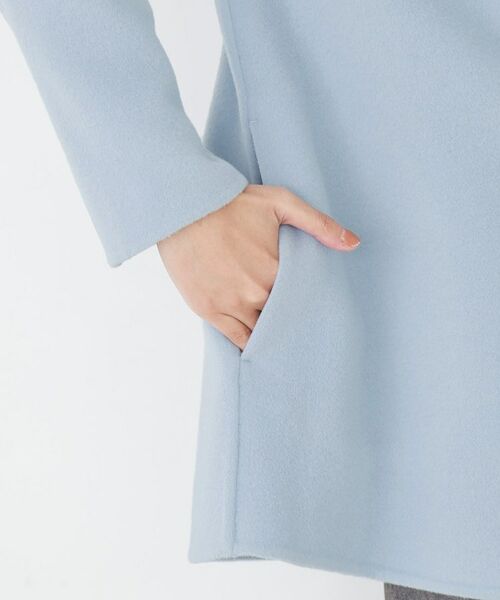 COUP DE CHANCE / クードシャンス ステンカラーコート | 【リバー仕立て／裏地無し】軽く羽織れるウールリバーコート | 詳細20