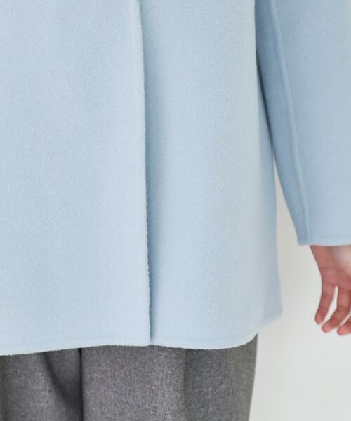 COUP DE CHANCE / クードシャンス ステンカラーコート | 【リバー仕立て／裏地無し】軽く羽織れるウールリバーコート | 詳細21