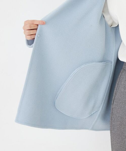 COUP DE CHANCE / クードシャンス ステンカラーコート | 【リバー仕立て／裏地無し】軽く羽織れるウールリバーコート | 詳細22