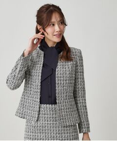 COUP DE CHANCE / クードシャンス ノーカラージャケット | 【日本製／セットアップ可】ファンシーツィードのノーカラージャケット