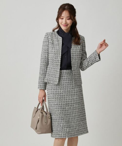 COUP DE CHANCE / クードシャンス ノーカラージャケット | 【日本製／セットアップ可】ファンシーツィードのノーカラージャケット | 詳細14