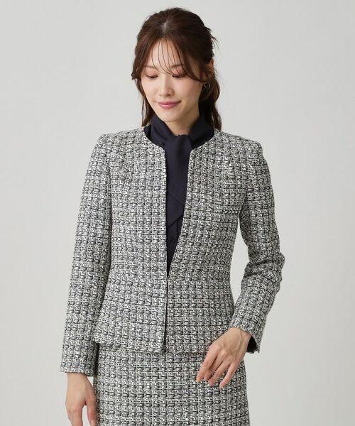 COUP DE CHANCE / クードシャンス ノーカラージャケット | 【日本製／セットアップ可】ファンシーツィードのノーカラージャケット | 詳細17