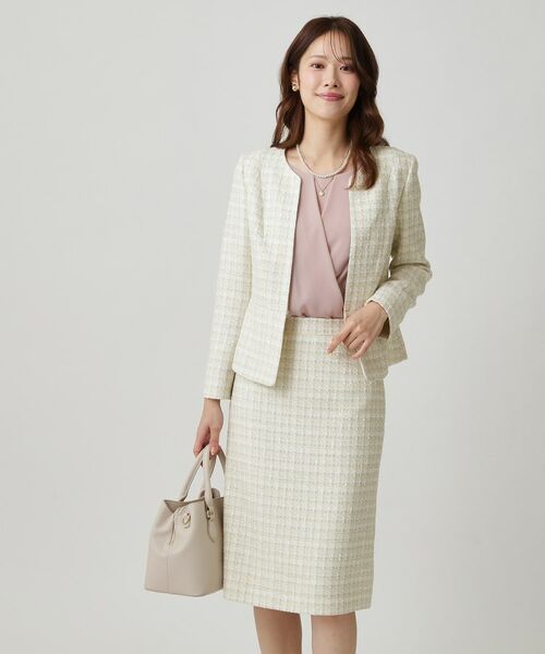 COUP DE CHANCE / クードシャンス ノーカラージャケット | 【日本製／セットアップ可】ファンシーツィードのノーカラージャケット | 詳細2