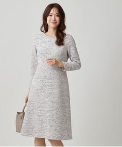 COUP DE CHANCE / クードシャンス ミニ丈・ひざ丈ワンピース | 【手洗い可／日本製／伸縮性】ツイード見えワンピース