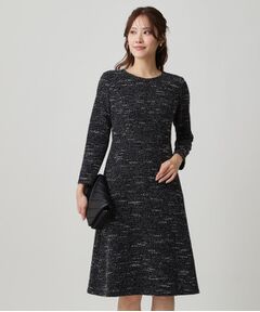 COUP DE CHANCE / クードシャンス ミニ丈・ひざ丈ワンピース | 【手洗い可／日本製／伸縮性】ツイード見えワンピース