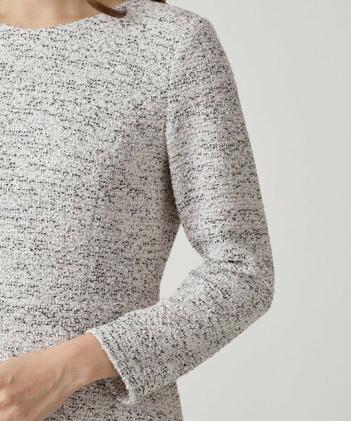 COUP DE CHANCE / クードシャンス ミニ丈・ひざ丈ワンピース | 【手洗い可/日本製/伸縮性】ツイード見えワンピース | 詳細14