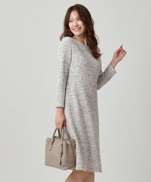 COUP DE CHANCE / クードシャンス ミニ丈・ひざ丈ワンピース | 【手洗い可/日本製/伸縮性】ツイード見えワンピース | 詳細6