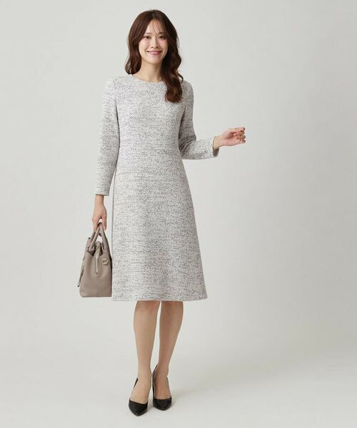COUP DE CHANCE / クードシャンス ミニ丈・ひざ丈ワンピース | 【手洗い可/日本製/伸縮性】ツイード見えワンピース | 詳細7